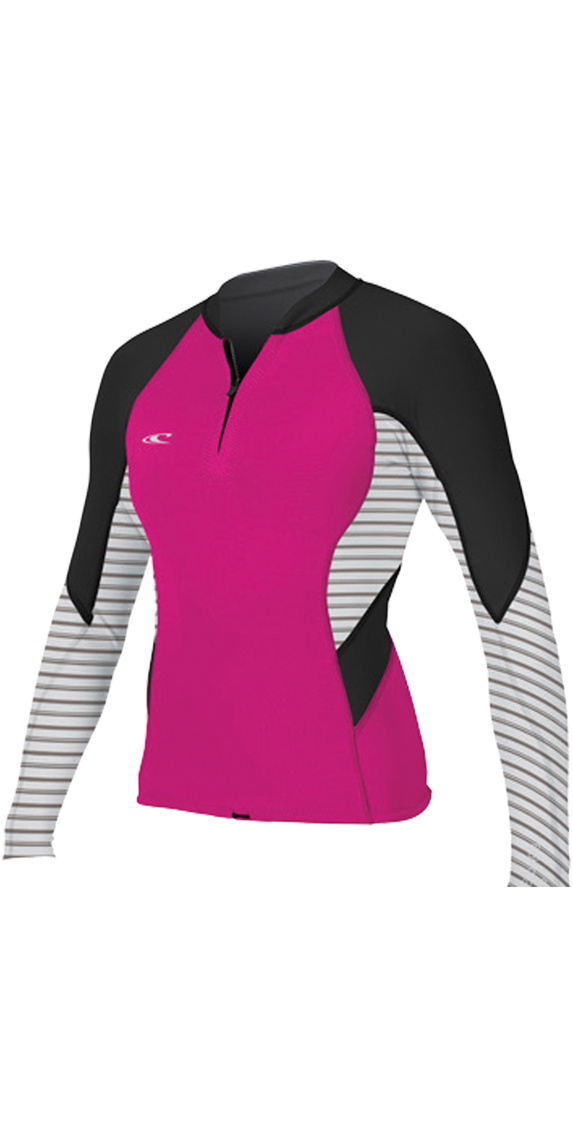 2018 Oneill Womens Bahia 1mm Front Zip Long Sleeve Neoprene Jacket Punk